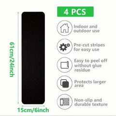 4pcs Frosted Non-slip Strips Waterproof Wear-resistant Non-slip Tape