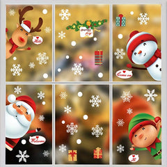 80pc Christmas Snowflake Window Clings Xmas Decorations