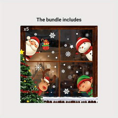 80pc Christmas Snowflake Window Clings Xmas Decorations