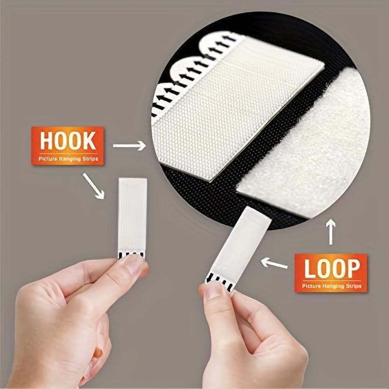 12 Pair 24 Strips Large Picture Hanging Strips Heavy Duty Removable Hook And Loo