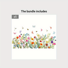 Plants Floral Butterfly Window Stickers Self-adhesive Static Glass Stickers