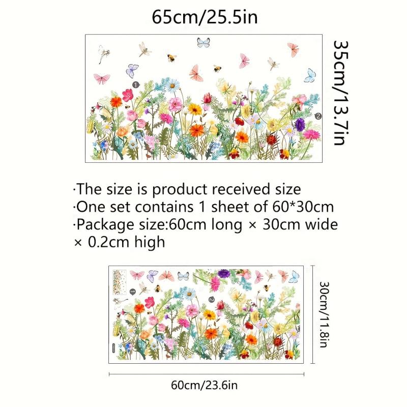 Plants Floral Butterfly Window Stickers Self-adhesive Static Glass Stickers