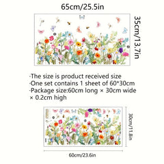Plants Floral Butterfly Window Stickers Self-adhesive Static Glass Stickers