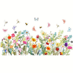 Plants Floral Butterfly Window Stickers Self-adhesive Static Glass Stickers