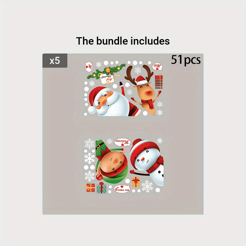 80pcs Christmas Snowflake Window Clings Stickers Xmas Decals Decorations