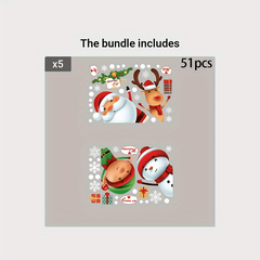 80pcs Christmas Snowflake Window Clings Stickers Xmas Decals Decorations