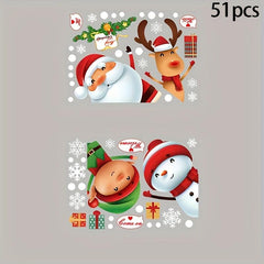 80pcs Christmas Snowflake Window Clings Stickers Xmas Decals Decorations
