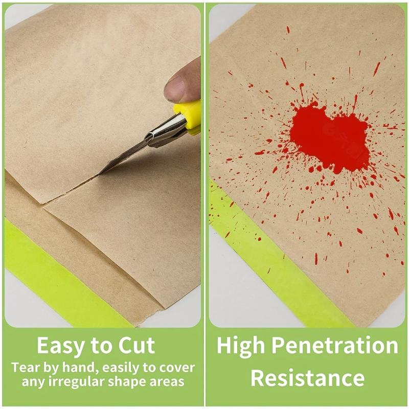 Masking Paper For Painting 15 24m Roll with Tape and Adhesive