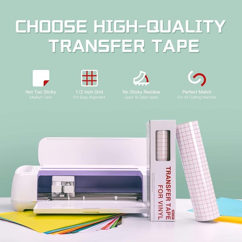 Clear Vinyl Transfer Paper Tape Roll 30 48 X 304 W Alignment Grid