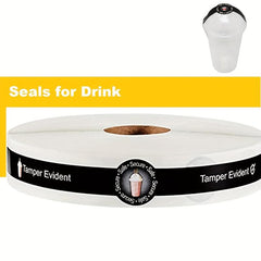 500 Tamper Evident Seals For Drink Lids Food Stickers Sealed Labels