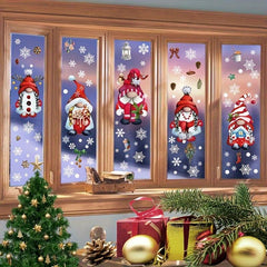 Christmas Window Clings Gnome Snowflake Window Stickers Decals Holiday Decor