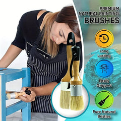Chalk & Wax Paint Brush Set - Perfect for Furniture Painting & Stenciling