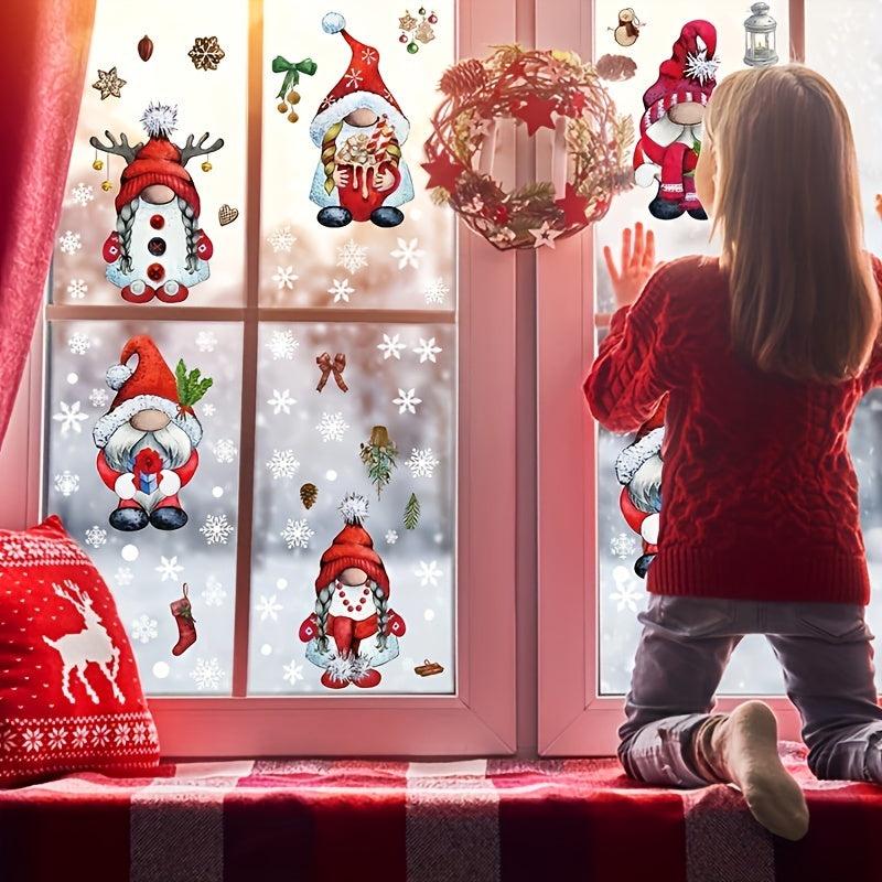 Christmas Window Clings Gnome Snowflake Window Stickers