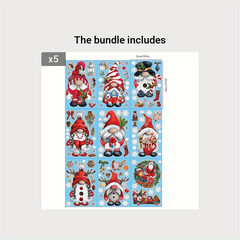103pcs Christmas Gnome Snowflake Window Clings Stickers