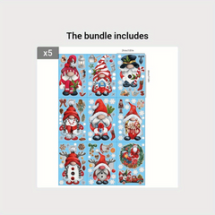 103pcs Christmas Window Clings Gnome Snowflake Holiday Stickers Decals