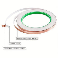 98m Copper Foil Tape Shielding High Temp Double Sided Conductive Pure Copper