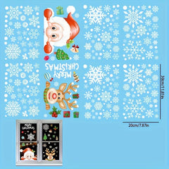 Christmas Elk Santa Claus Window Decorative Stickers - 252pcs