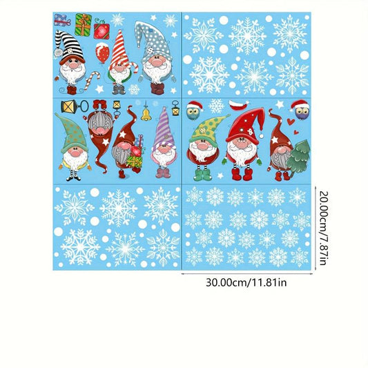 6 Sheets Santa Elk Mall Christmas Window Glass Sticker Decoration