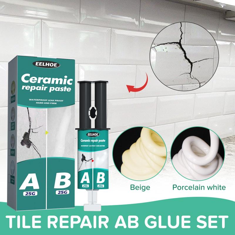 Easy Tile Repair AB Glue Set - Repair Cracks & Dents - Ceramic Repair Paste