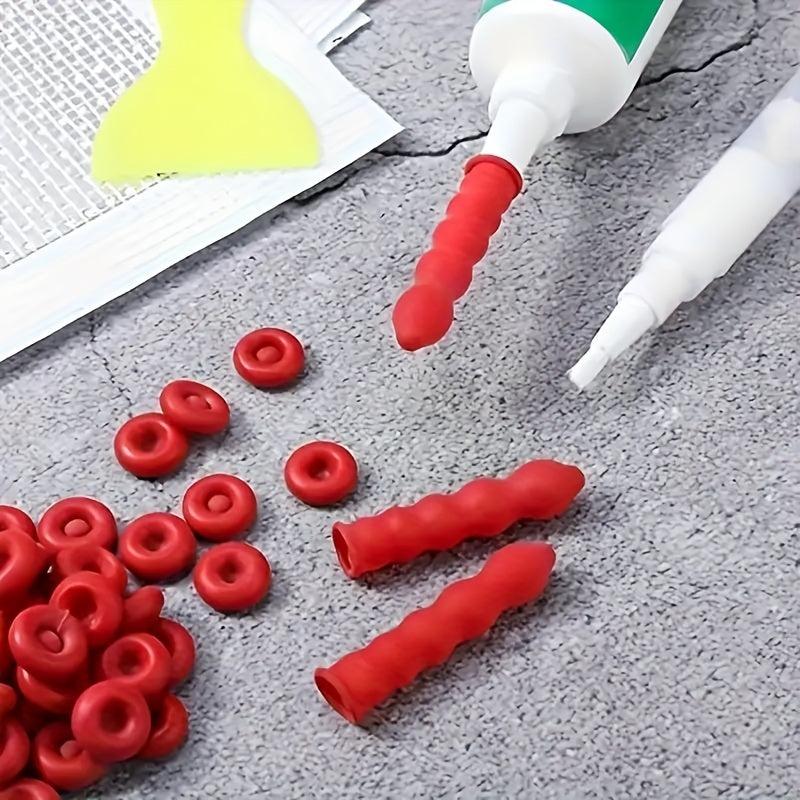 10pcs Caulk Saver Caps for Sealing & Preserving Red