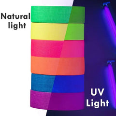 6pcs Fluorescent Tape Neon Gaffer Cloth Glow In The Dark Tape For UV Party