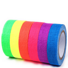 6pcs Fluorescent Tape Neon Gaffer Cloth Glow In The Dark Tape For UV Party