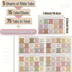 Bible Tabs Sticky Index Tabs Laminated 75 Tabs