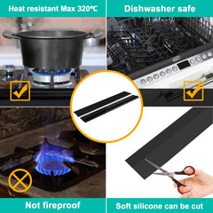 Gas Stove Gap Strip - Kitchen Stain-proof Silicone Seal Flush Strip