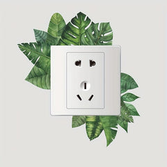 Tropical Green Plant Switch Sticker for Home Decoration