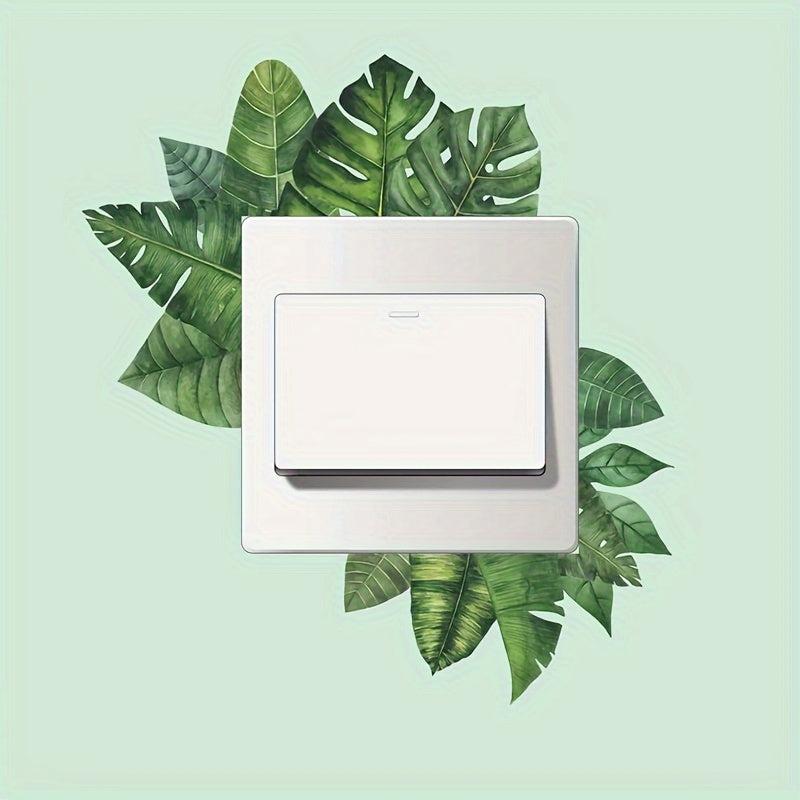 Tropical Green Plant Switch Sticker for Home Decoration