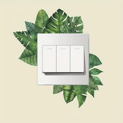 Tropical Green Plant Switch Sticker for Home Decoration