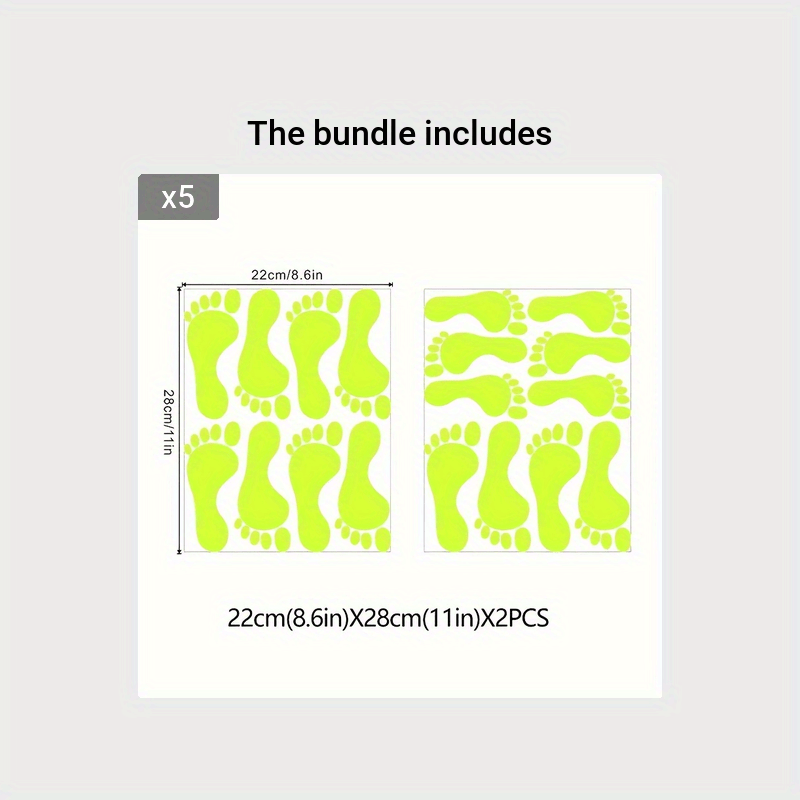 18pcs Glow In The Dark Footprint Stickers Decals Luminous Funny Decor