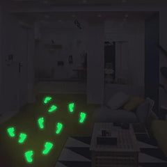 18pcs Glow In The Dark Footprint Stickers Decals Luminous Funny Decor