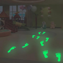 18pcs Glow In The Dark Footprint Stickers Decals Luminous Funny Decor