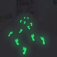 18pcs Glow In The Dark Footprint Stickers Decals Luminous Funny Decor