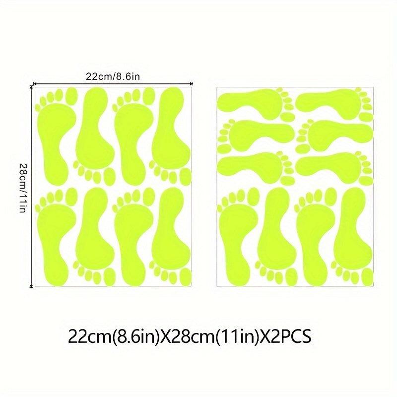 18pcs Glow In The Dark Footprint Stickers Decals Luminous Funny Decor