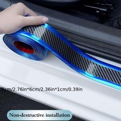 Car Sticker Carbon Fiber Rubber DIY Door Sill Protector Edge Guard Strip