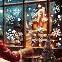 Snowflake Window Stickers Christmas Decorations Winter Door Background