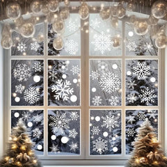 Snowflake Window Stickers Christmas Decorations Winter Door Background
