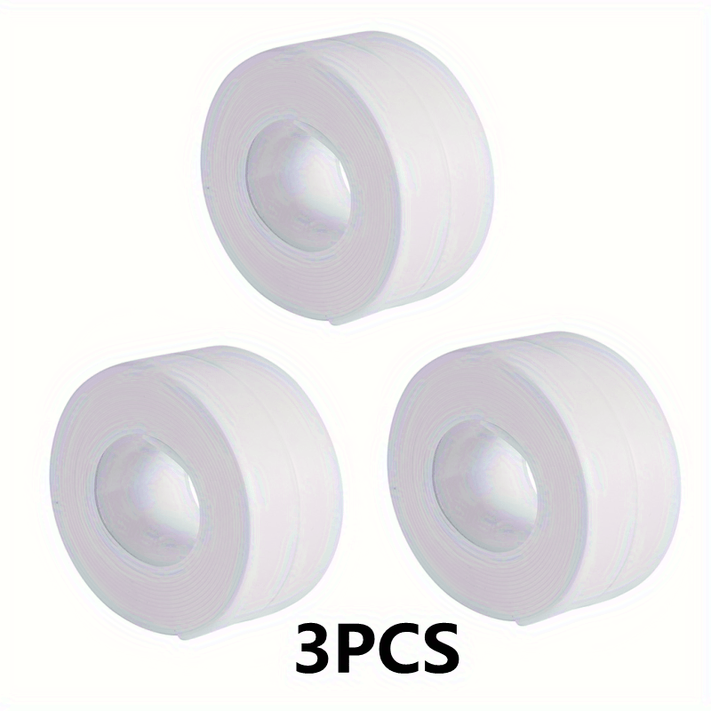 3pcs Bathroom Shower Sink Sealing Strip Tape PVC Self Adhesive Waterproof