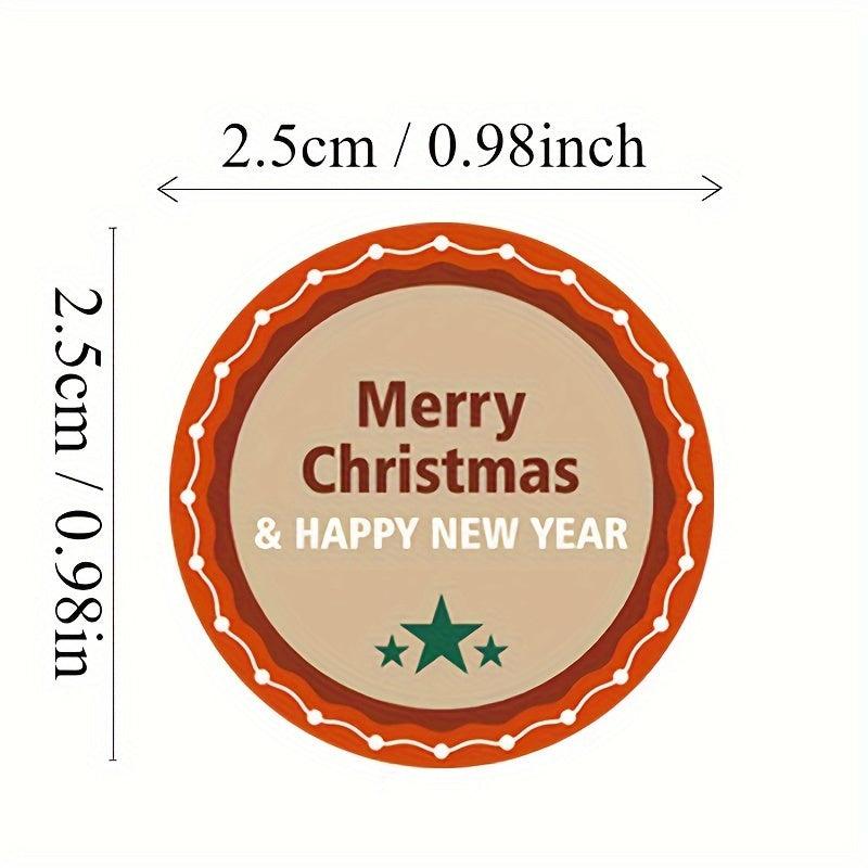 500 Merry Christmas Stickers Happy Year Gift Seals Box Decoration