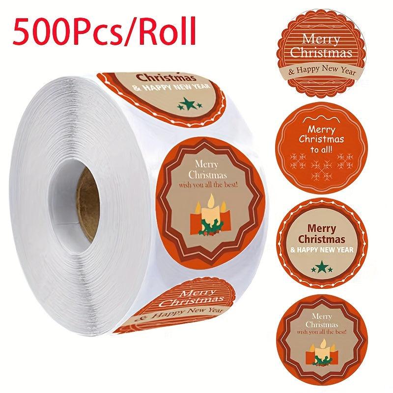 500 Merry Christmas Stickers Happy Year Gift Seals Box Decoration