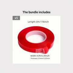 Red Film Acrylic Double sided Tape High Viscosity Non trace Car Tape