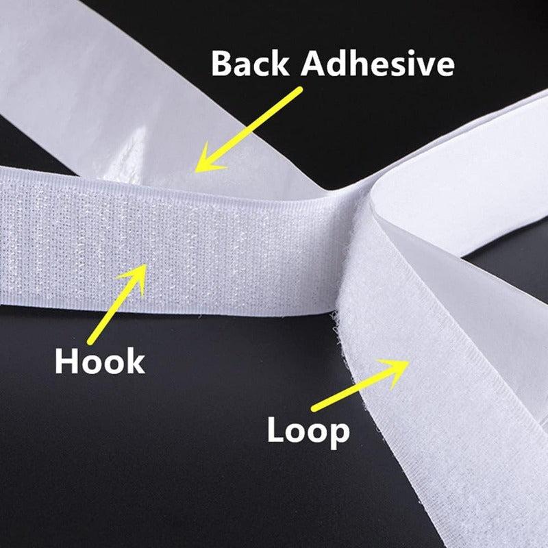 3x26 Hook Loop Tape Sticky Back Fastener Roll Self Adhesive Heavy Duty Strips