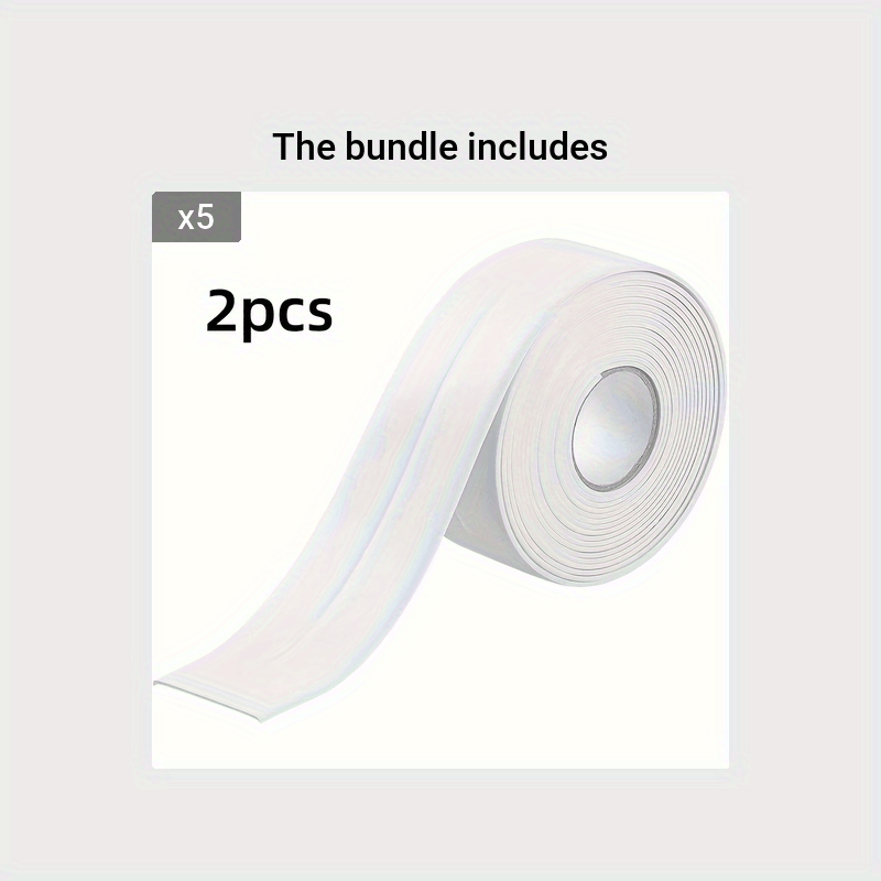 2pcs Sealing Tape Strips 1.5x126ft Self Adhesive Toilet Basin PVC
