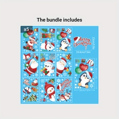 Christmas Window Sticker Santa Clause Snowman Pattern Decoration Sticker