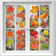 78pcs Maple Leaf Electrostatic Stickers Window Decoration Wall Stickers