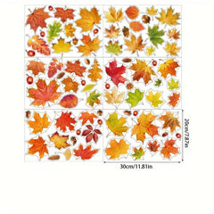 78pcs Maple Leaf Electrostatic Stickers Window Decoration Wall Stickers
