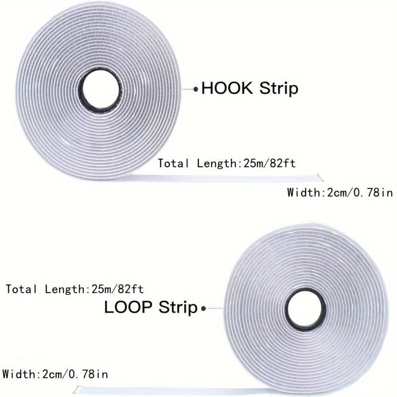 2pcs 24.99m Hook and Loop Adhesive Tape Strip Fastener