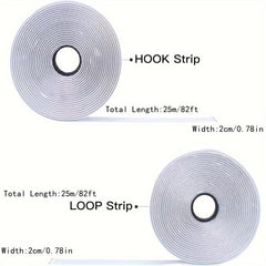 2pcs 24.99m Hook and Loop Adhesive Tape Strip Fastener